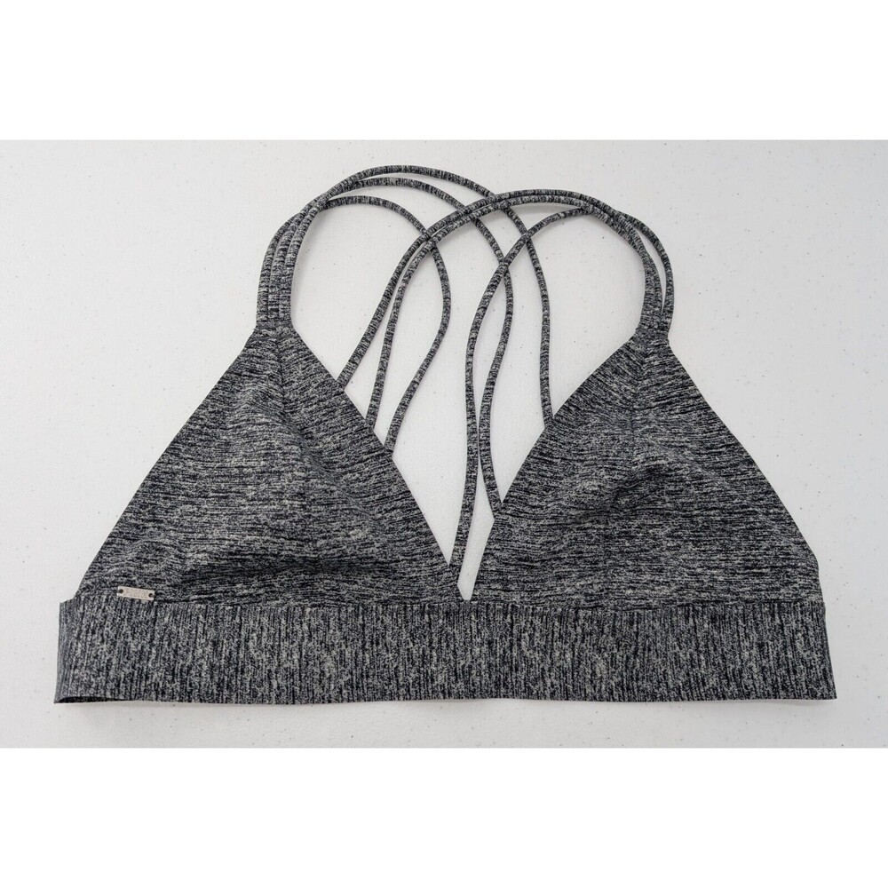 Victoria's Secret PINK Bralette Women's L Gray Heather Unlined Triangle Strappy